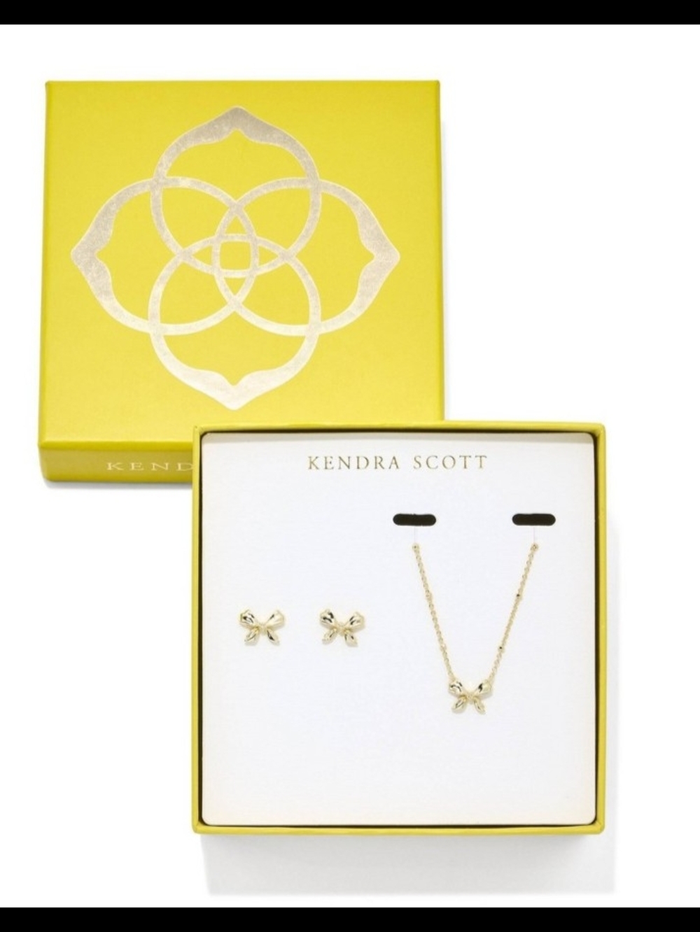 Kendra Scott Gold Bow Necklace and Earring Gift Set - Gold